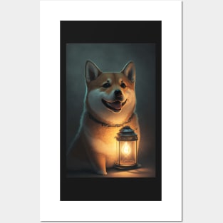 Happy Shiba Inu Dog Posters and Art